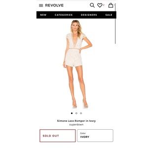 Simone Lace Romper in Ivory
superdown